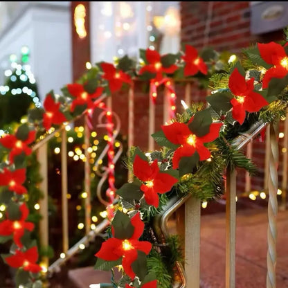 Christmas LED Garland String Lights – Festive Home Decor and Merry Christmas Ornament🌺