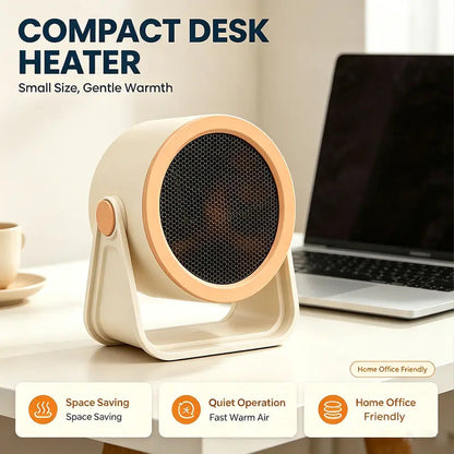 🔥 500W Compact Desk Heater — Adjustable Warmth for Cozy Workdays