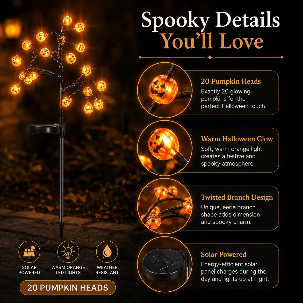 👻Early Halloween Sale 🎃 Solar Pumpkin Stake Lights