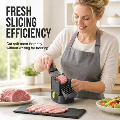 Professional Manual Fresh Meat Slicer and Shredder - Food-Grade Stainless Steel Kitchen Tool for Beef and Fish