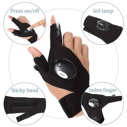 LED Flashlight Gloves – Hands-Free Work Light for Men & Women