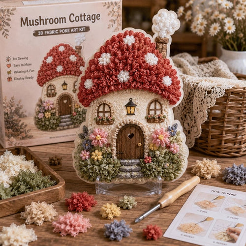 🔥HOT SALES 49% OFF - ✨Whimsical Village 3D Fabric Poke Art Kit