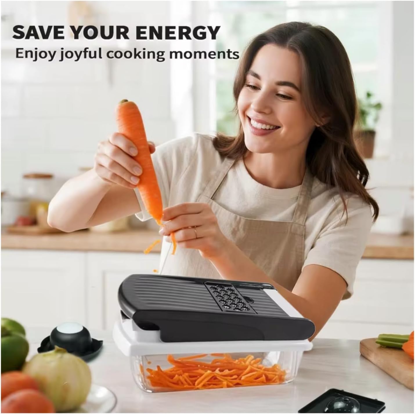 15-in-1 Vegetable Slicer Dicer, 7 Blades Kitchen Chopper