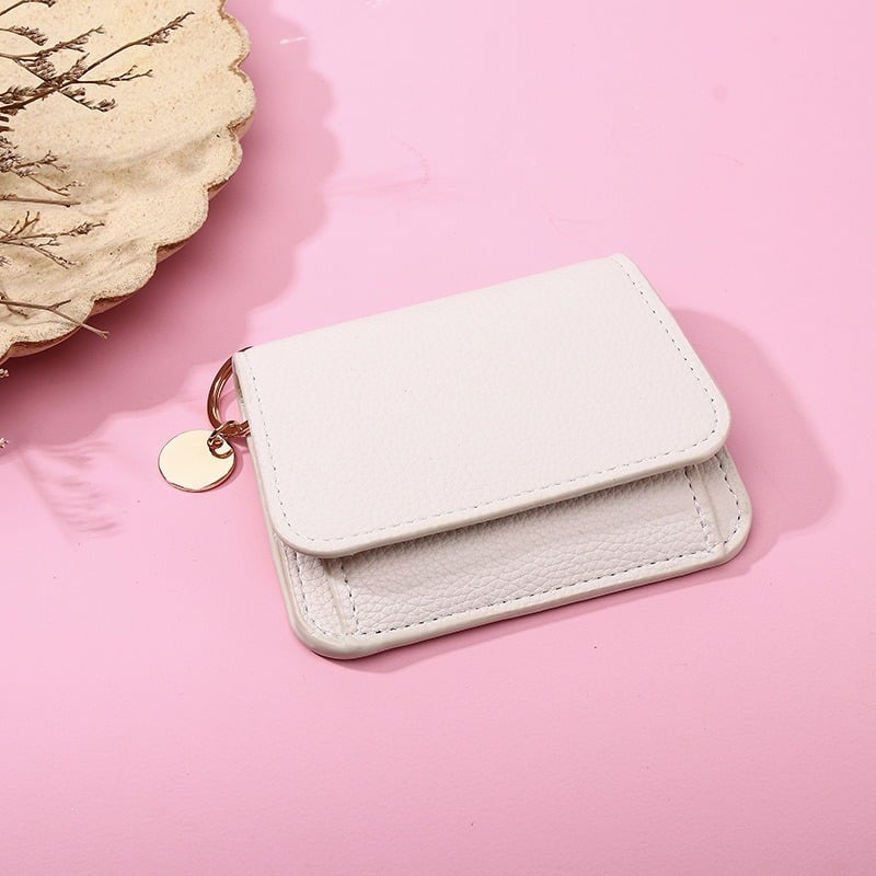 🔥🎁🌹Short Wallets for Women – Fashionable Card Holder with Key Ring & Coin Purse