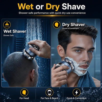 Free Shipping🔥 7D Electric Head Shaver for Men | Wet & Dry Rotary Razor