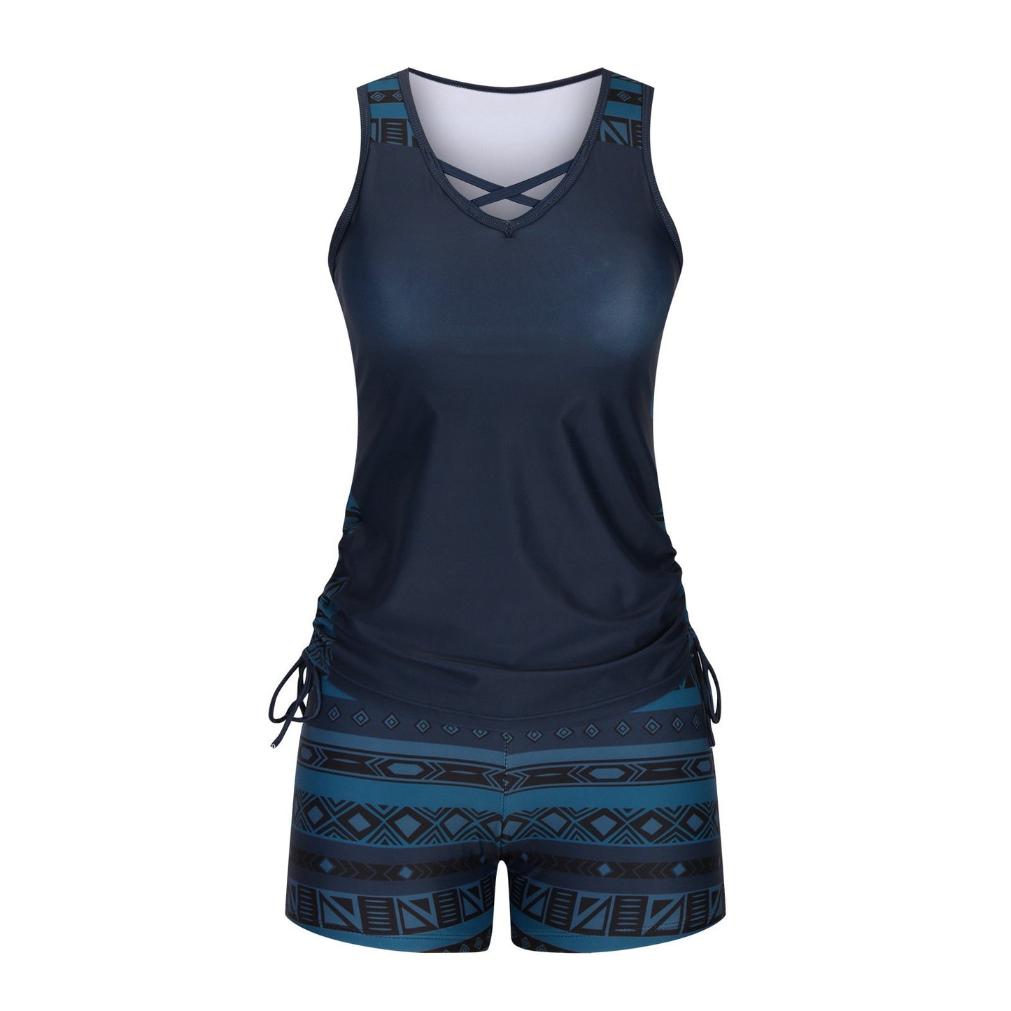 ⏰HOT SALES 60% OFF - Miraclesuit Women's 2-Piece Tummy Control Tankini Set with Built-In Bra – Flattering Boho Swimwear with Shorts 🔥 Buy 2 Free Shipping