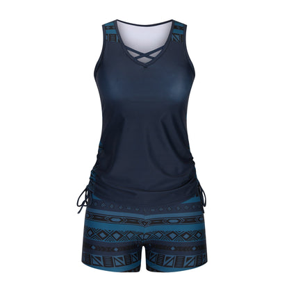 ⏰HOT SALES 60% OFF - Miraclesuit Women's 2-Piece Tummy Control Tankini Set with Built-In Bra – Flattering Boho Swimwear with Shorts 🔥 Buy 2 Free Shipping