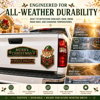 🔥 3-Piece Christmas Car Emblem Metal Badge Set – Multiple Festive Character Styles Available