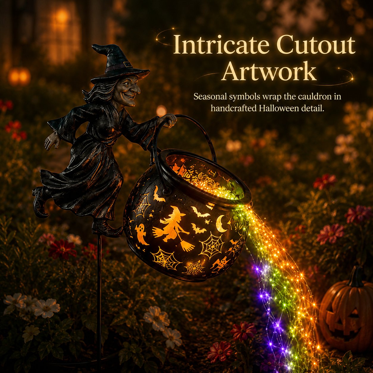 🌟2026 NEW HOT SALE 49% OFF🎃Halloween Witch Cauldron Garden Light