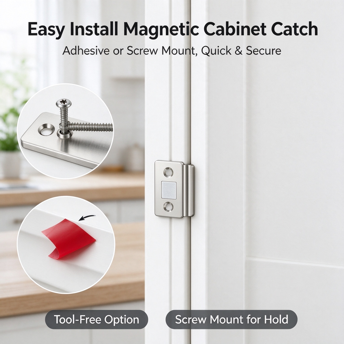 12-Pack Ultra Thin Cabinet Magnetic Door Catch Stainless Steel,Satin Nickel 🧲