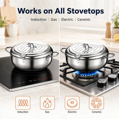 🔥 49% OFF 🍤 Japanese Tempura Deep Fryer – Crispy Results With Better Temperature Control