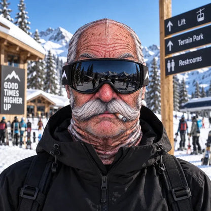 Realistic Face Balaclava – Funny Ski & Snowboard Mask for Cold Weather Adventures, Unisex Adult One Size (21-24') ⛷️