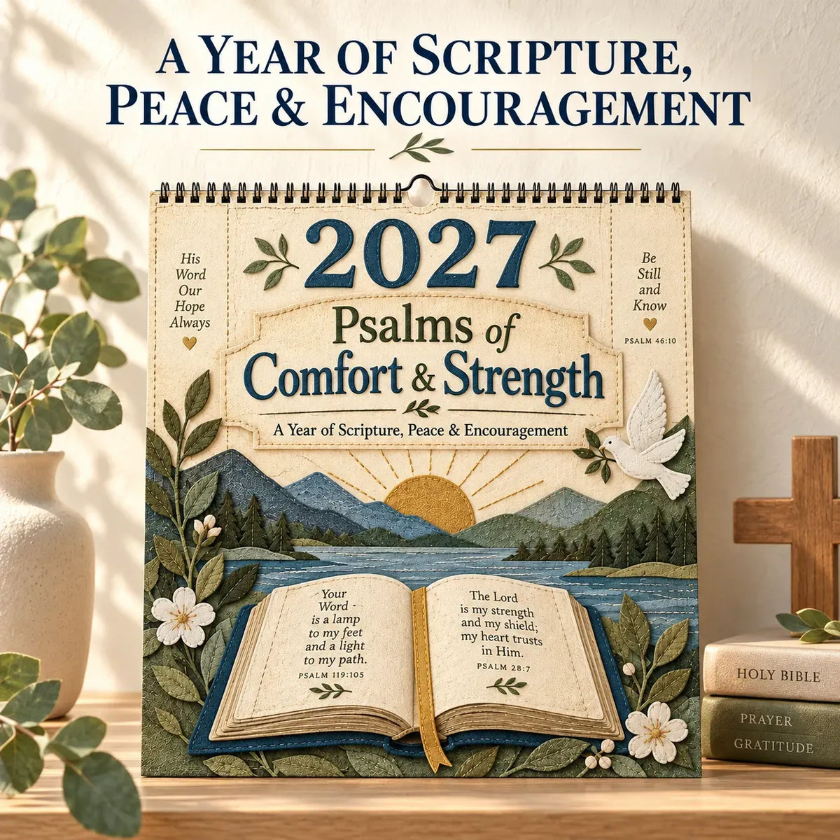 ✝️ 2027 Psalms Wall Calendar | Monthly Scripture & Christian Artwork