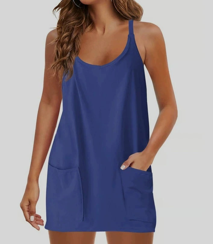 UANEO Women's Summer Sleeveless Mini Dress
