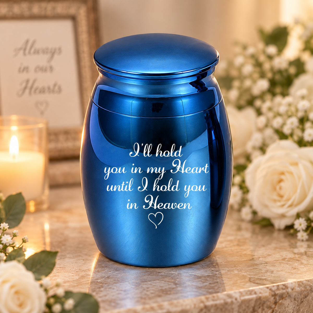 🕊️ “I’m Always With You” Personalized Mini Urn – Memorial Keepsake in Loving Memory of Mom or Dad 🤍