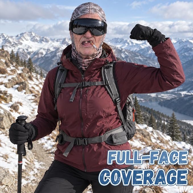 Realistic Face Balaclava – Funny Ski & Snowboard Mask for Cold Weather Adventures, Unisex Adult One Size (21-24') ⛷️