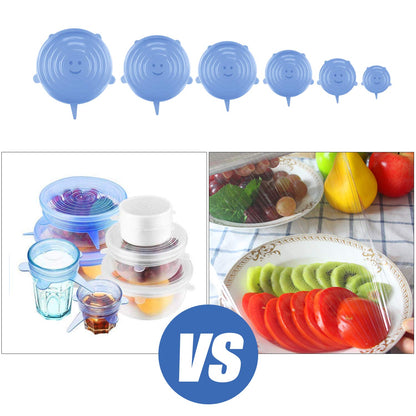 Universal Reusable Silicone Lids – 6 PCS Pack 🥡