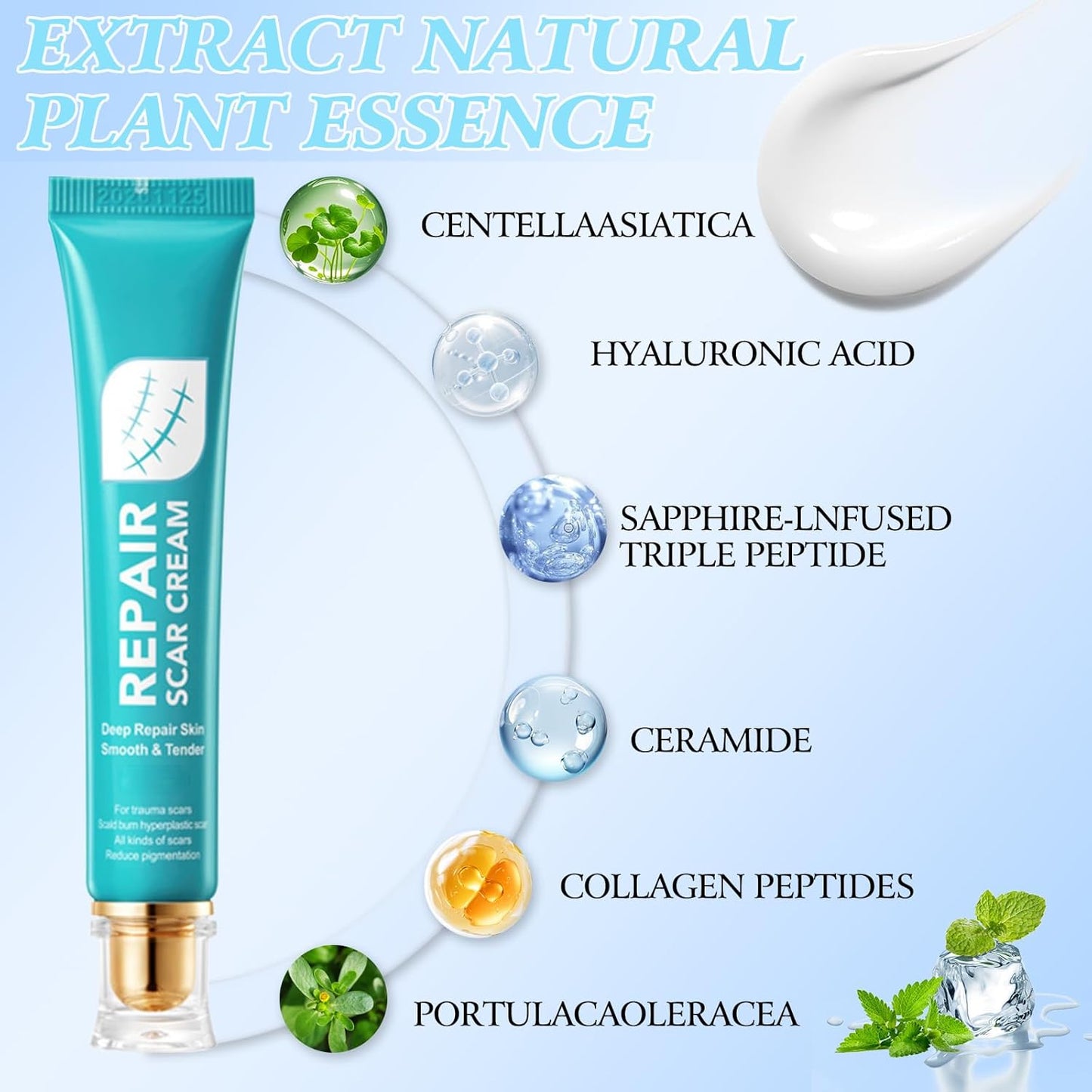 Skin Smoothing Scar Cream, Lighten & Repair All Scars🧴