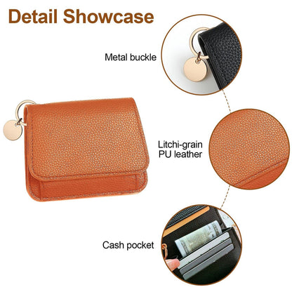 🔥🎁🌹Short Wallets for Women – Fashionable Card Holder with Key Ring & Coin Purse