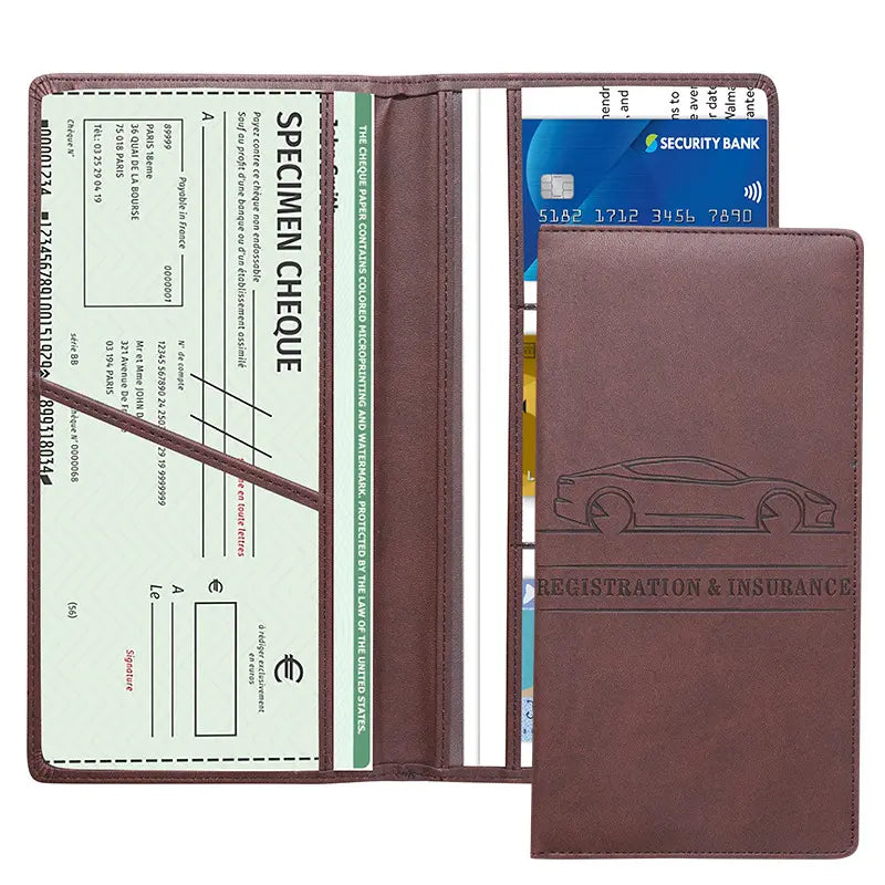 Car Registration & Insurance Card Holder, Magnetic Closure Vehicle Organizer 💳