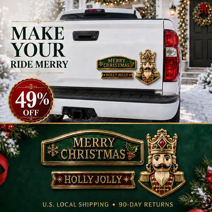 🔥 3-Piece Christmas Car Emblem Metal Badge Set – Multiple Festive Character Styles Available