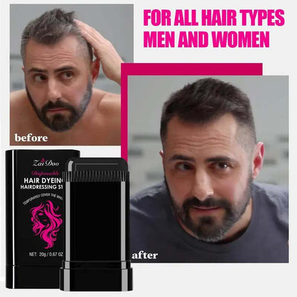 2-in-1 Temporary Gray Hair Touch-Up Comb Stick, Instant Root Concealer for Covering Gray Regrowth🪮