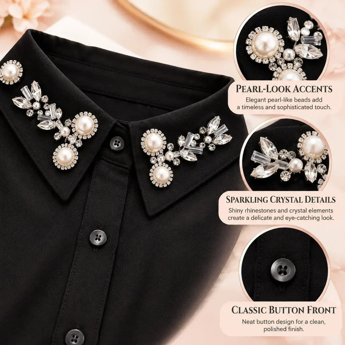 🎉✨ Jeweled Detachable Collar-Instant Elegance & Effortless Layering