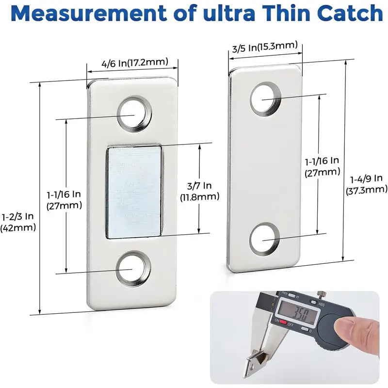 12-Pack Ultra Thin Cabinet Magnetic Door Catch Stainless Steel,Satin Nickel 🧲