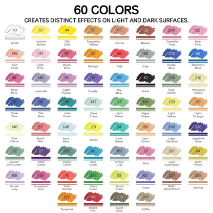 Brush Tip Acrylic Markers Set (24/36/60 Pack)