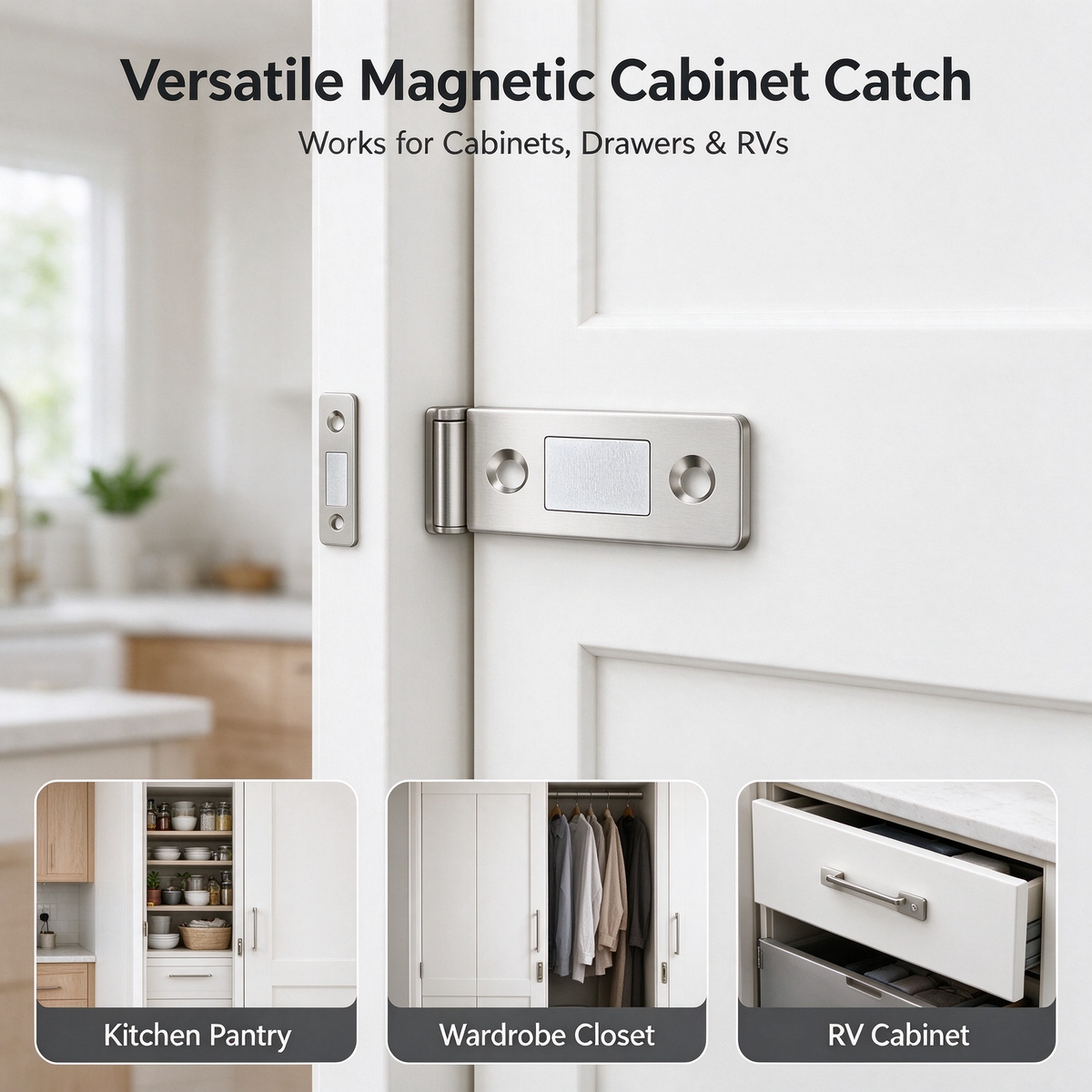 12-Pack Ultra Thin Cabinet Magnetic Door Catch Stainless Steel,Satin Nickel 🧲