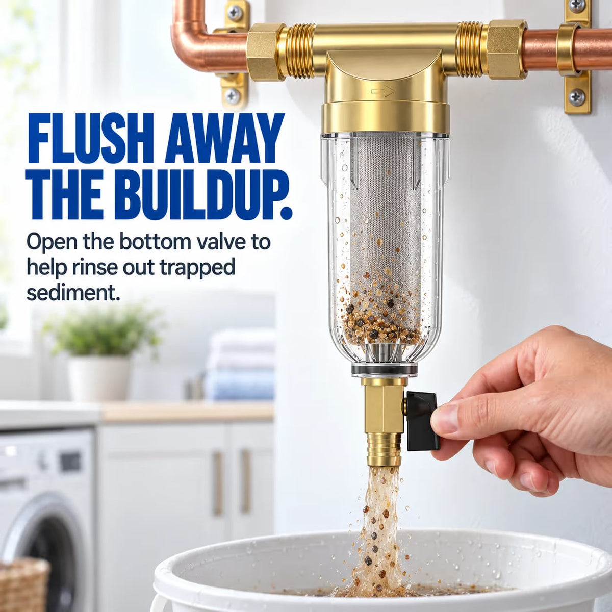 💧 Whole House Spin-Down Sediment Pre-Filter Kit – Flushable 1/2′′, 3/4′′ & 1′′ Options