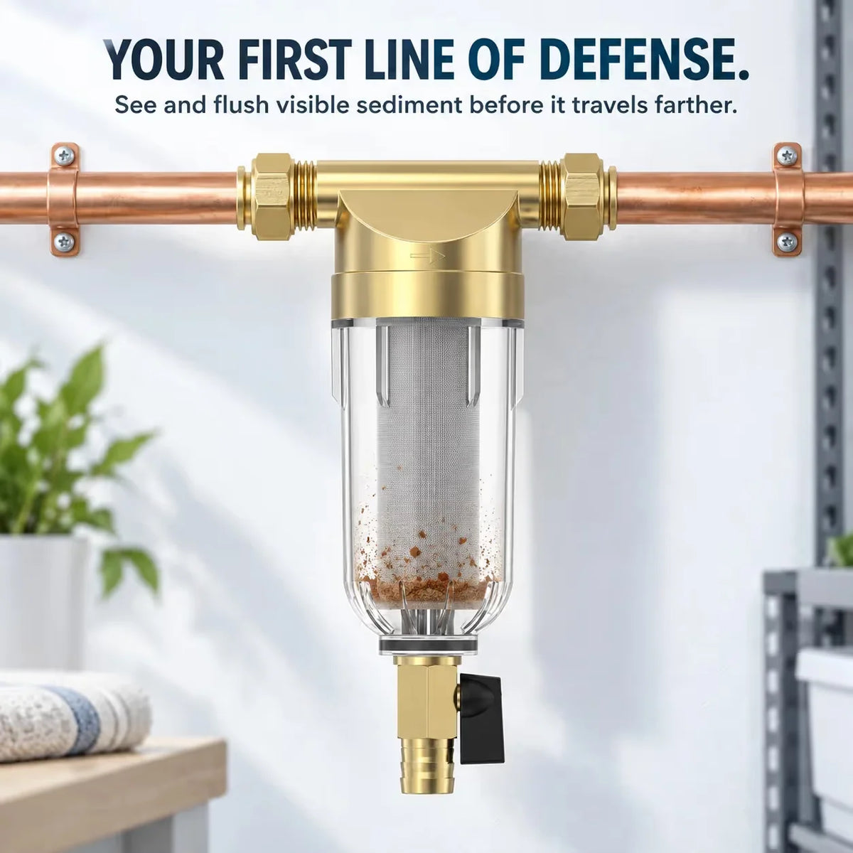 💧 Whole House Spin-Down Sediment Pre-Filter Kit – Flushable 1/2′′, 3/4′′ & 1′′ Options