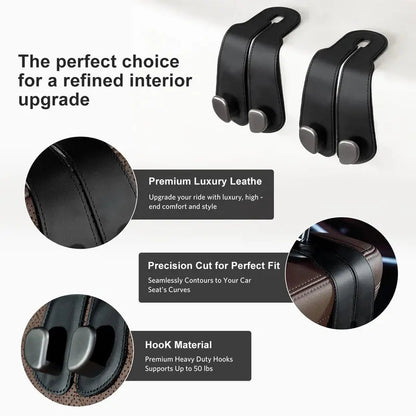 2 Pcs Car Hooks For Headrest-Adjustable  Car Organizers and Storage Accessories