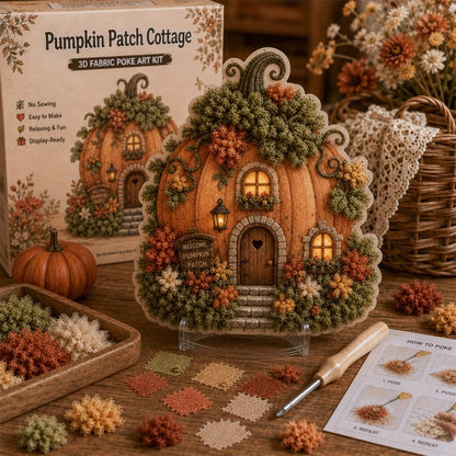 🔥HOT SALES 49% OFF - ✨Whimsical Village 3D Fabric Poke Art Kit