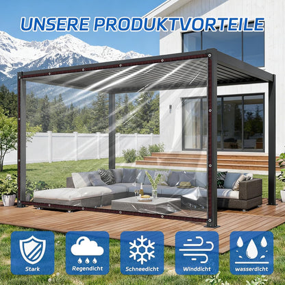 Clear Waterproof PE Tarp, Transparent Outdoor Cover with Metal Grommets💧