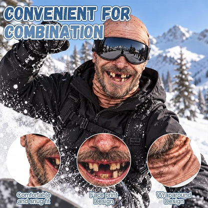 Realistic Face Balaclava – Funny Ski & Snowboard Mask for Cold Weather Adventures, Unisex Adult One Size (21-24') ⛷️