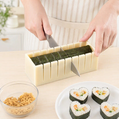 DIY Sushi Maker Mold Set, HIPS Non-Stick Sushi Rolling Tool with Cutting Groove 🍣
