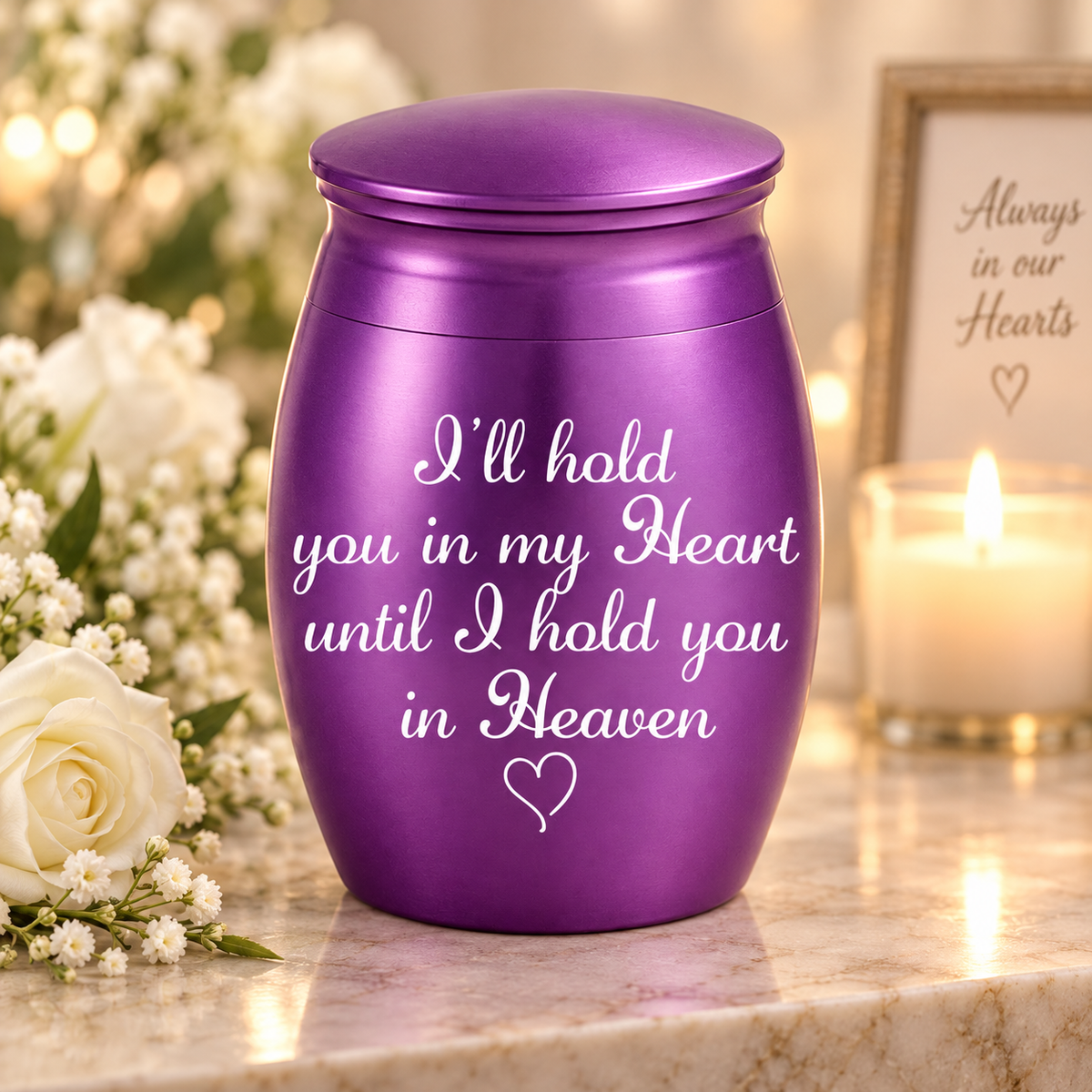 🕊️ “I’m Always With You” Personalized Mini Urn – Memorial Keepsake in Loving Memory of Mom or Dad 🤍