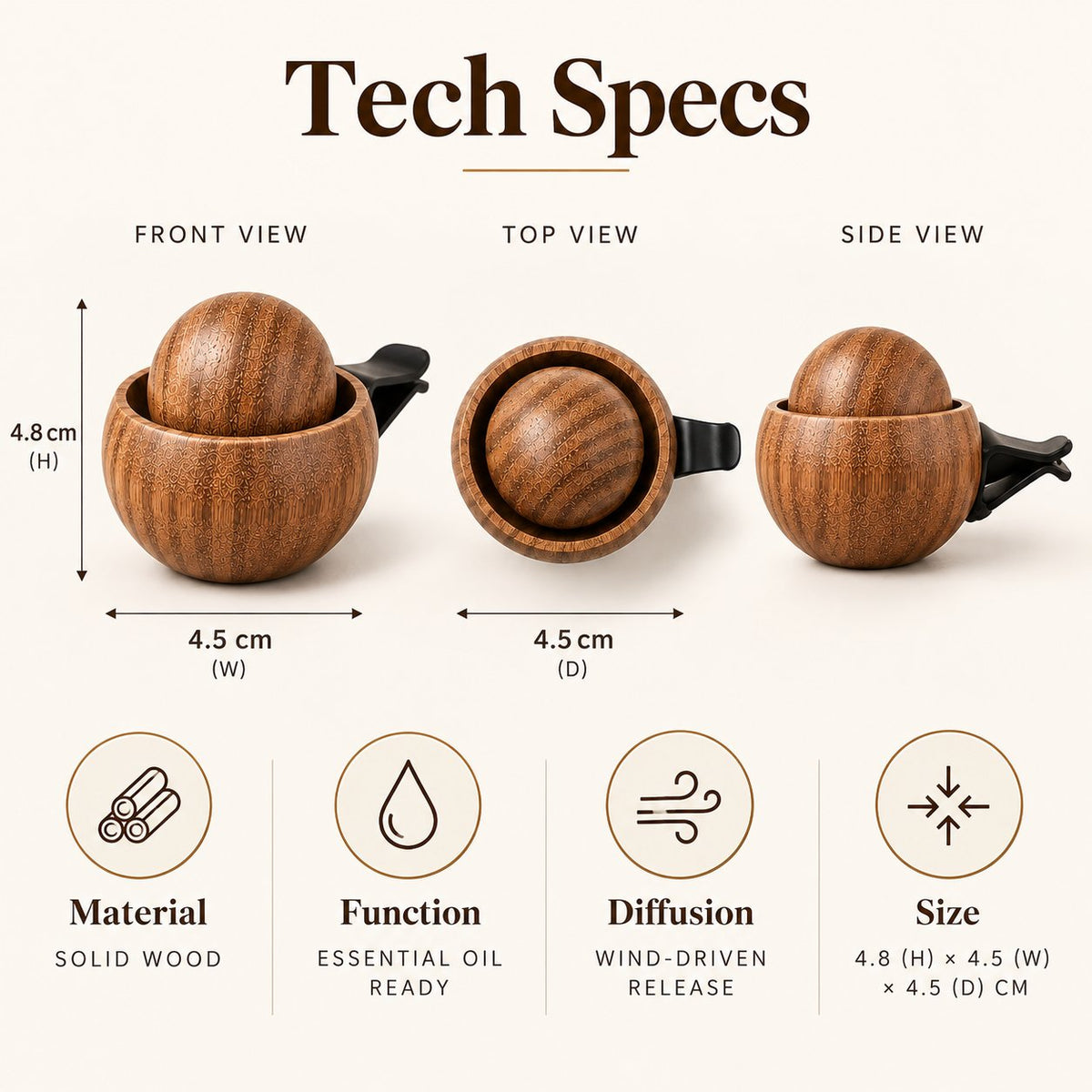 Essential Oil Air Vent Clip - Compact, Elegant & Naturally Refreshing 💧