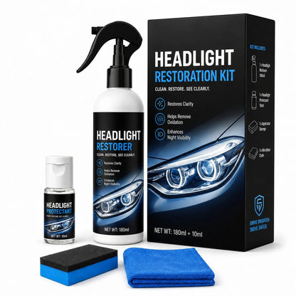🚗 Automotive Headlamp Restoration Fluid, Clears Oxidation, Yellowing & UV Protection