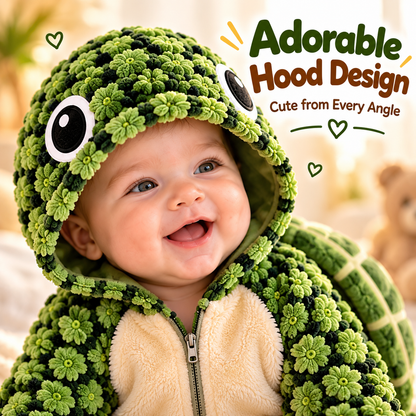 Little Turtle Plush 3D Shell Baby Onesie – Cute Hooded Cozy Romper！！！
