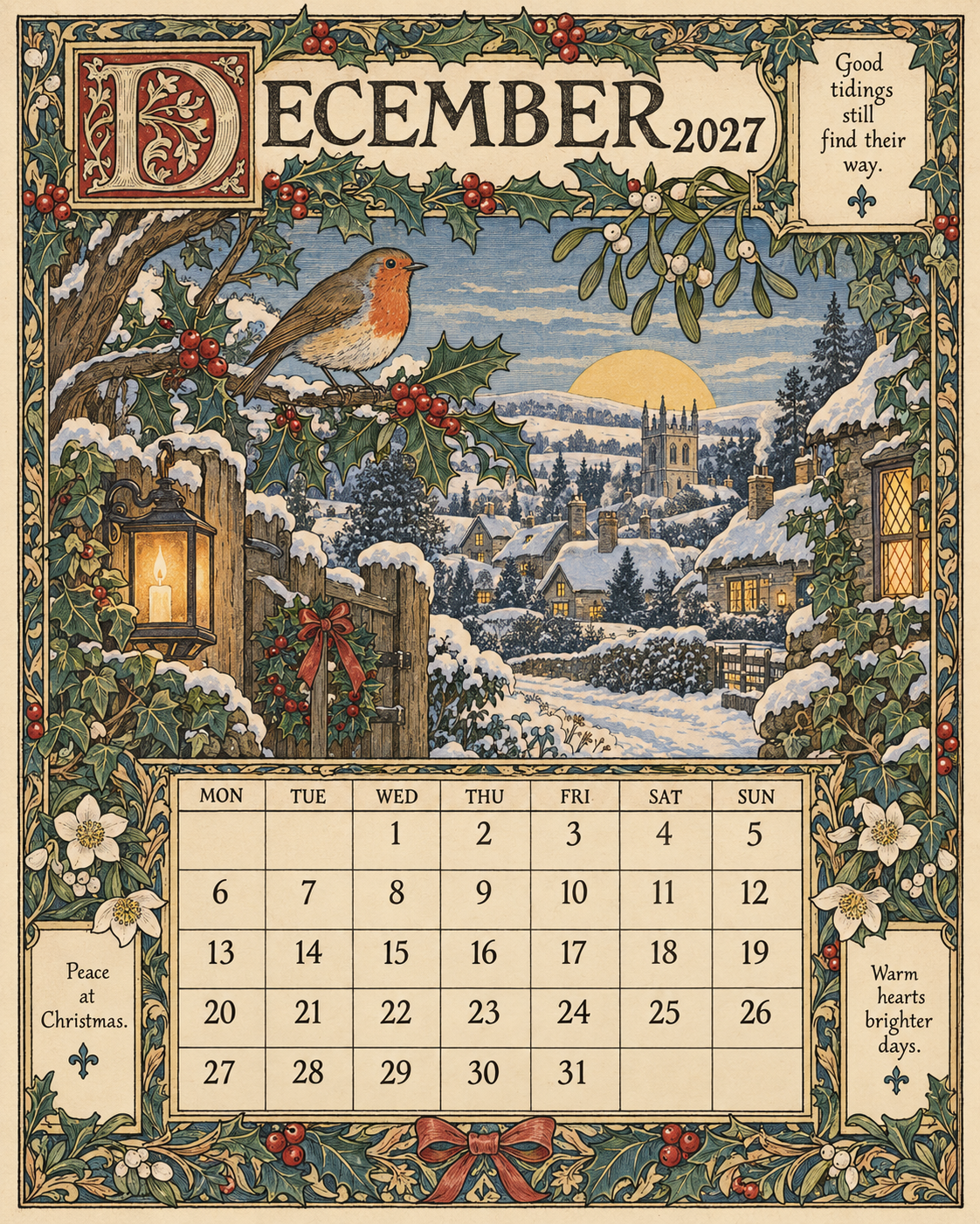 A Year In Britain 2027 – Vintage Storybook Wall Calendar