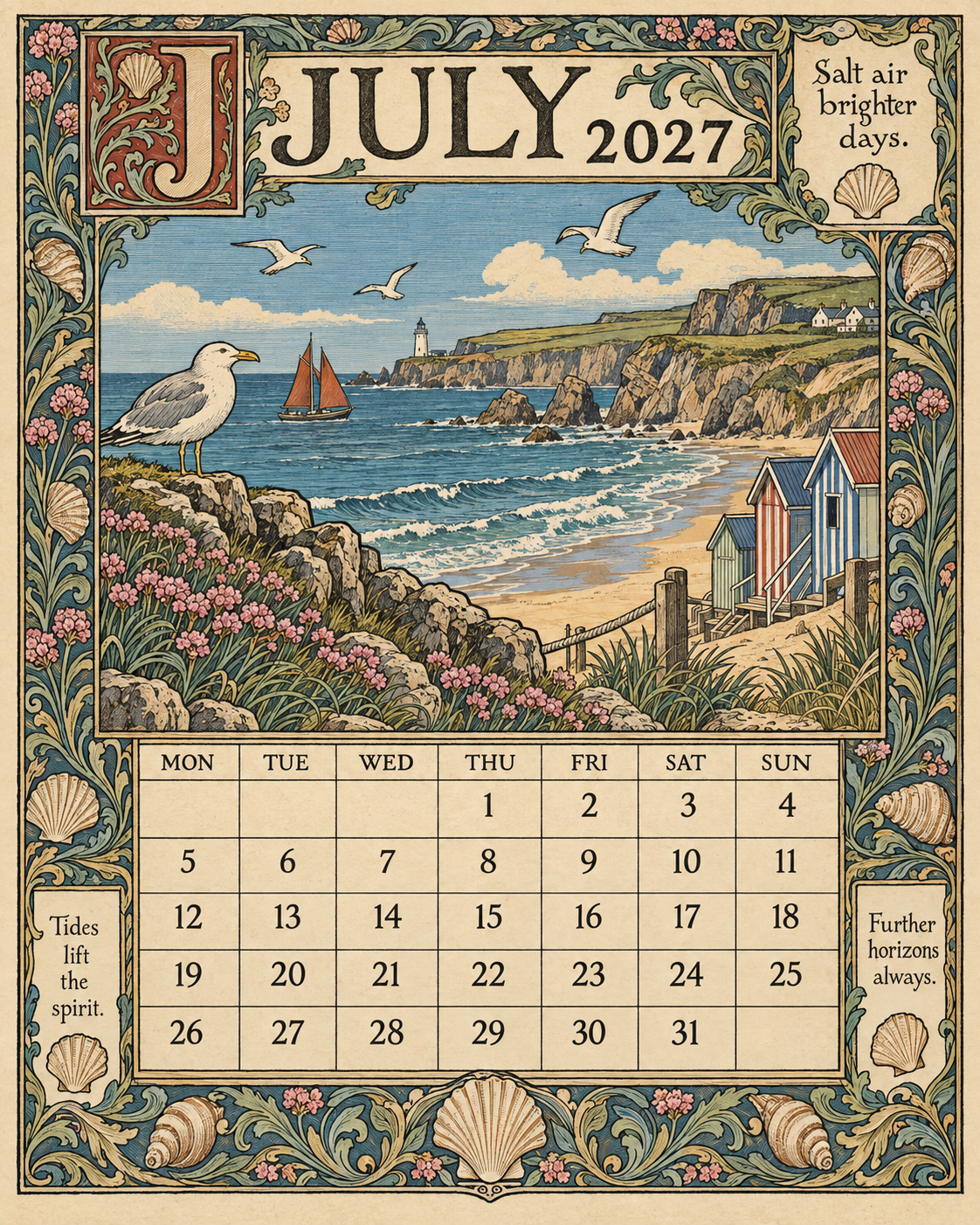 A Year In Britain 2027 – Vintage Storybook Wall Calendar