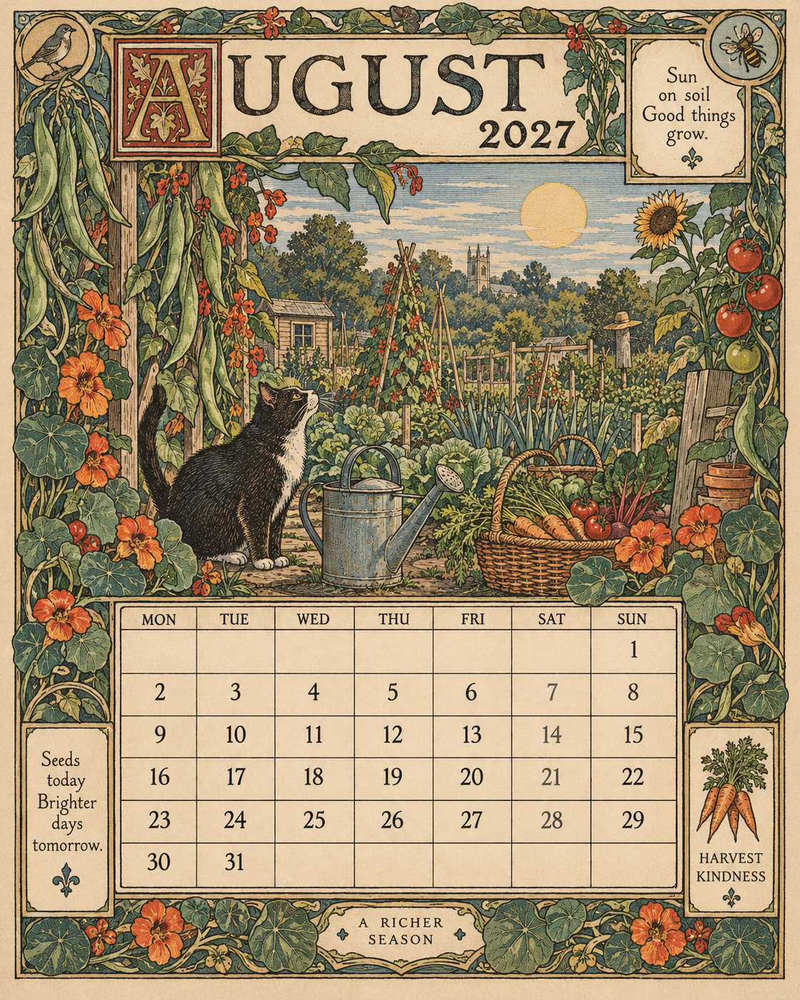 A Year In Britain 2027 – Vintage Storybook Wall Calendar