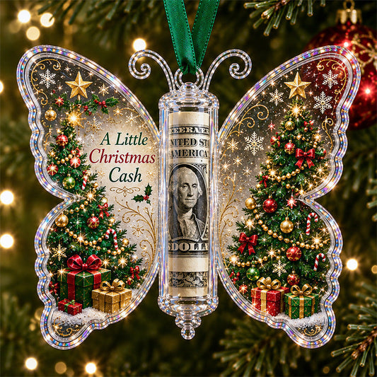 🦋 Christmas Cash Gift Butterfly Ornament – 💵Holiday Money Holder Keepsake