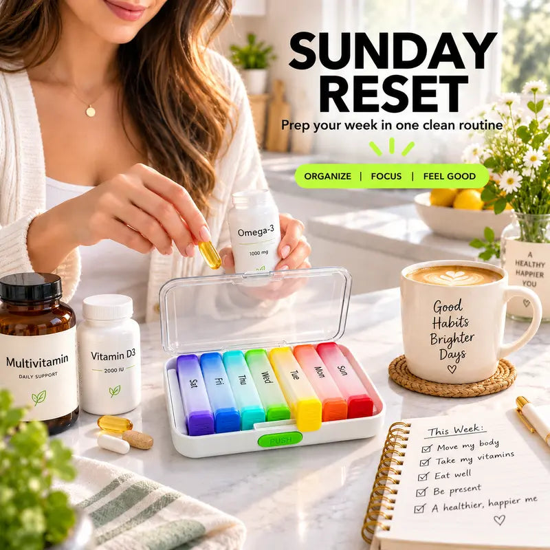 💊 7-Day Jumbo Pill Organizer – Large Capacity Vitamin & Supplement Case