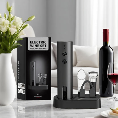 Rechargeable Electric Wine Opener – One-Touch Automatic Corkscrew