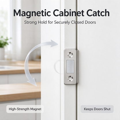 12-Pack Ultra Thin Cabinet Magnetic Door Catch Stainless Steel,Satin Nickel 🧲