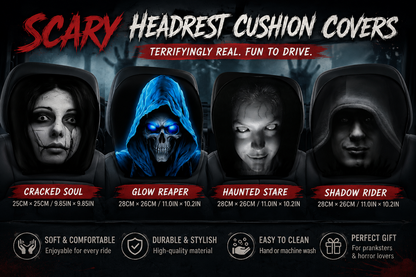 😆 Funny Cartoon Car Headrest Covers