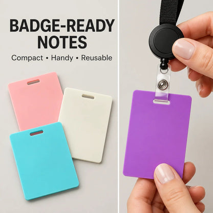 🩺📝Erasable Badge Notepad Cards – Reusable Vertical Memo Boards for Nurses, Teachers & Busy Professionals